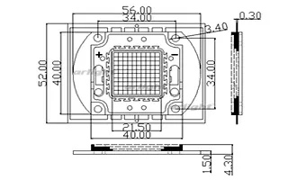 Мощный светодиод ARPL-30W-EPA-5060-PW (1050mA) - фото схема