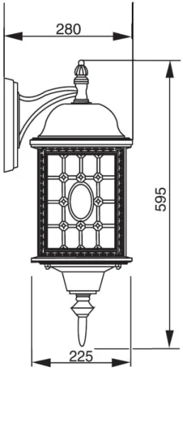 Настенный фонарь уличный  64802L R cover - фото схема