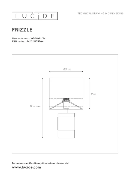 Интерьерная настольная лампа Extravaganza Frizzle 10500/81/34 - фото схема