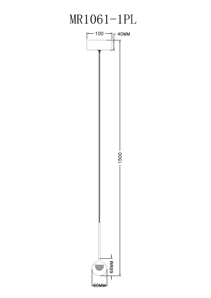 Подвесной светильник Kollins MR1061-1PL - фото схема