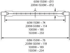 Лампочка галогеновая Kanlux J-200W 10412 - фото схема