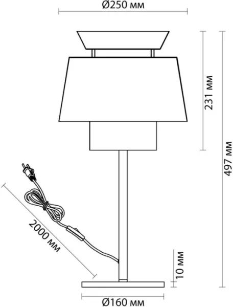 Интерьерная настольная лампа Kressa 4992/1TA - фото схема