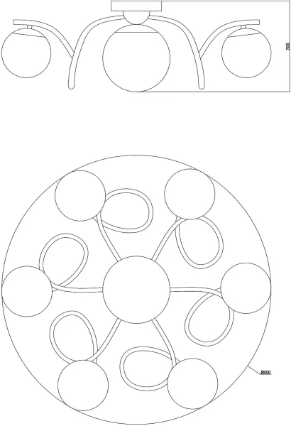 Потолочная люстра Circle V1150-5C - фото схема