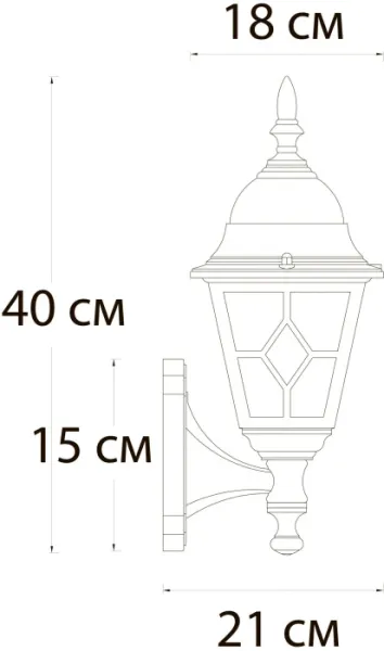 Настенный фонарь уличный Madrid A1541AL-1BN - фото схема