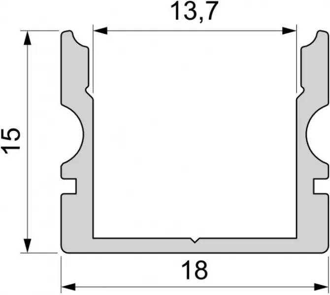 Профиль для светодиодной ленты AU-02-12 970143 - фото схема