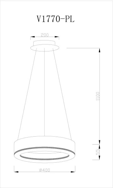 Подвесной светильник светодиодный LED*50W Moderli Viso V1770-PL - фото схема