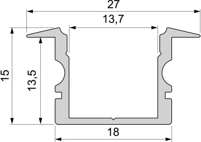 Профиль для светодиодной ленты ET-02-12 975143 - фото схема