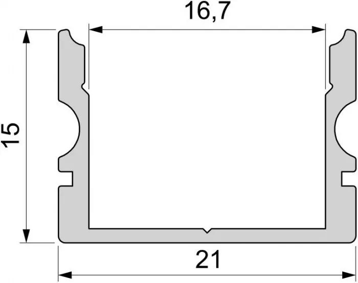 Профиль для светодиодной ленты AU-02-15 970161 - фото схема