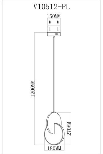 Подвесной светильник Mesa V10512-PL - фото схема