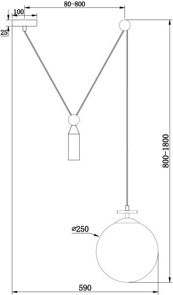 Подвесной светильник Impulse FR5221PL-01BS - фото схема