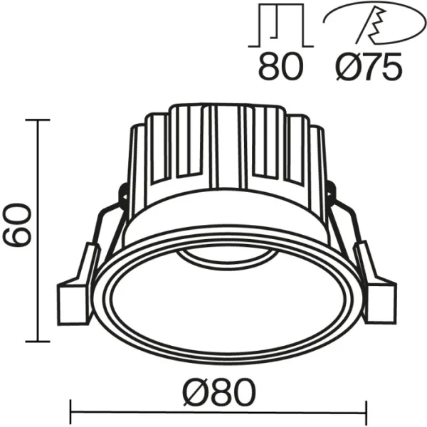 Точечный светильник Round DL058-12W4K-W - фото схема