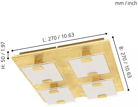 Настенно-потолочный светильник Vicaro 1 97728 - фото схема