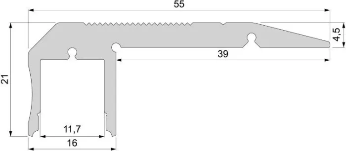 Профиль для светодиодной ленты AL-02-10 970523 - фото схема