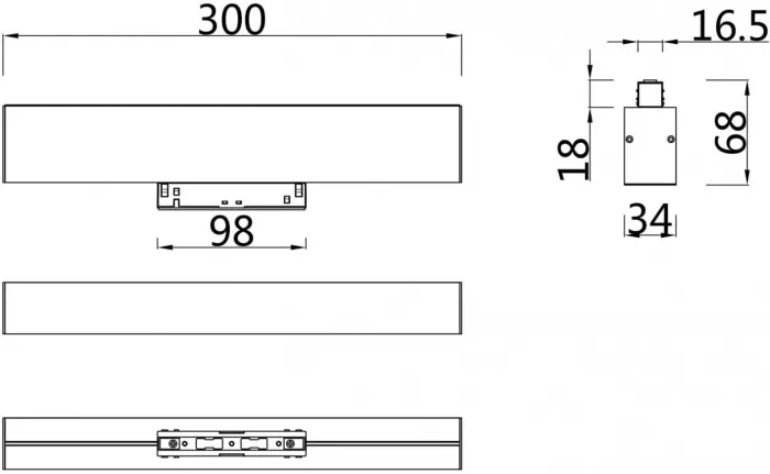 Трековый светильник BASIS TR012-2-12W4K-W - фото схема