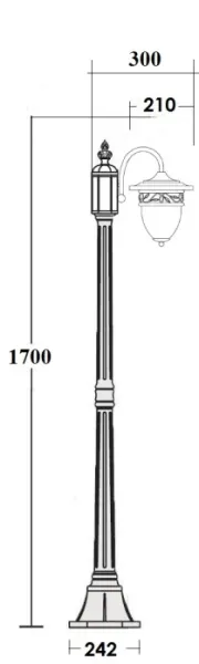 Наземный фонарь KRAKOV 1 L 87208L/18 Gb - фото схема