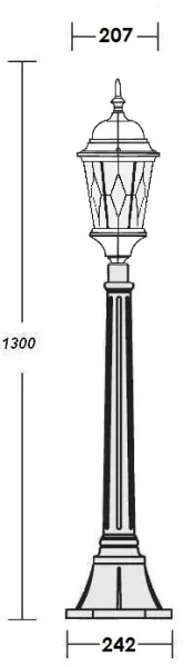 Наземный фонарь ASTORIA 2M 91407M Bl ромб - фото схема