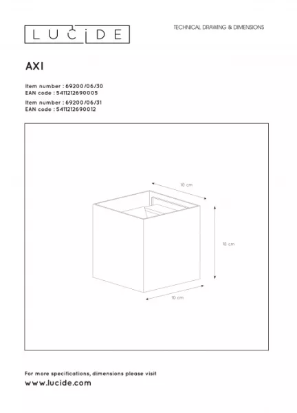 Настенный светильник Axi 69200/06/30 - фото схема