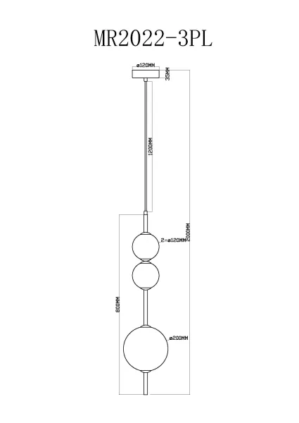 Подвесной светильник Violla MR2022-3PL - фото схема
