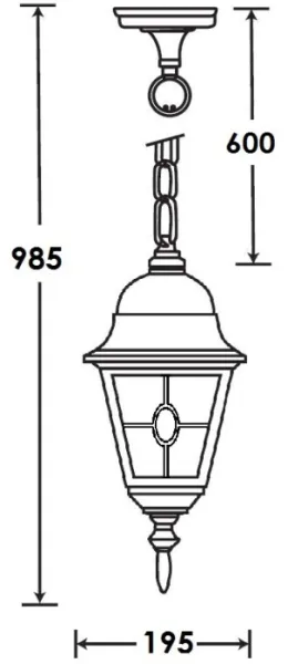 Уличный светильник подвесной QUADRO M lead GLASS 79905MlgY Bl - фото схема