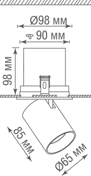 Точечный светильник Periscope DL20151SQ15W1B - фото схема
