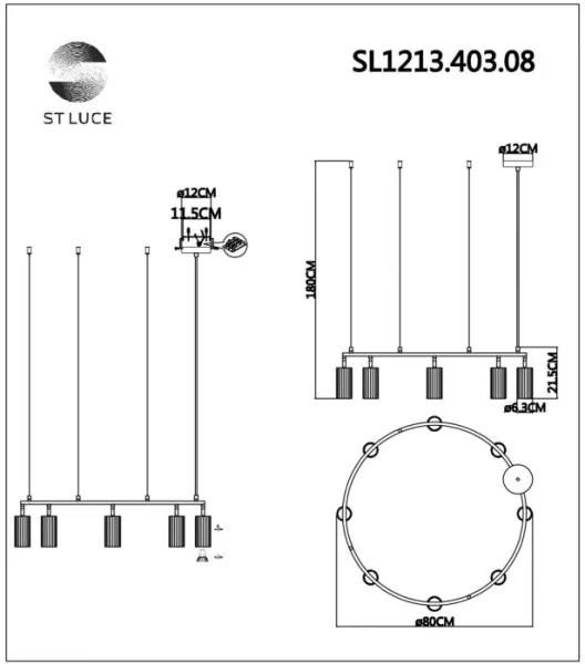 Подвесной светильник Kendo SL1213.403.08 - фото схема