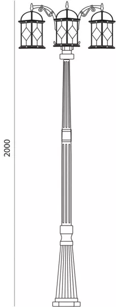 Наземный фонарь Витраж 11342 - фото схема
