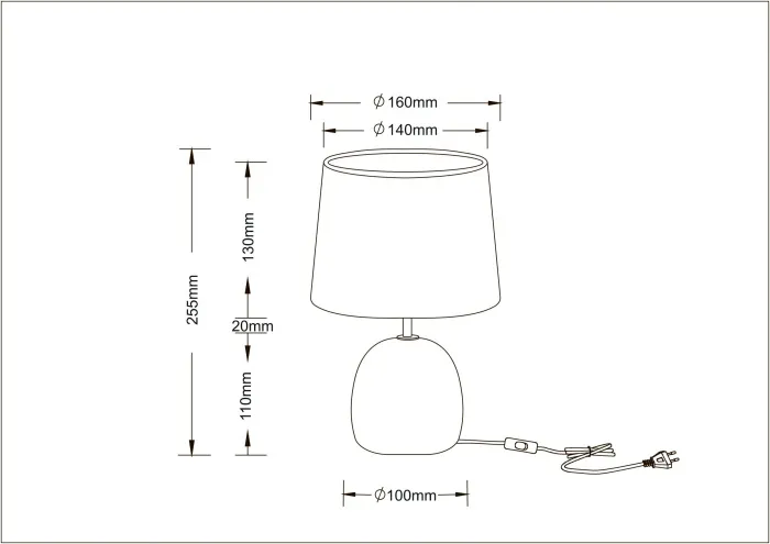 Интерьерная настольная лампа Titawin A5022LT-1GY - фото схема