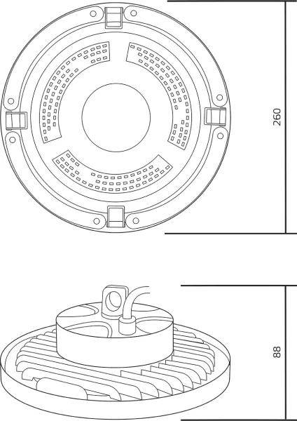Промышленный купольный светильник UFO 821536350 - фото схема