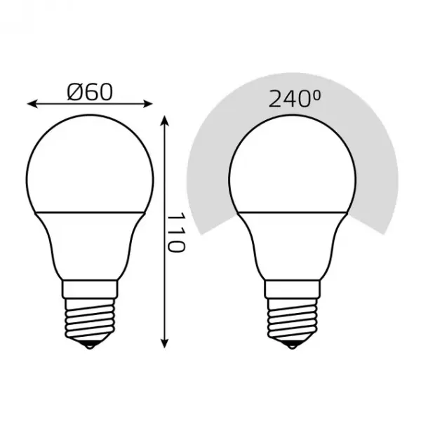 Лампочка светодиодная диммируемая Gauss 102502311 - фото схема