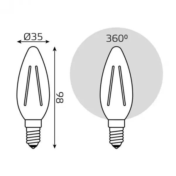 Лампочка светодиодная Filament 103801109 - фото схема