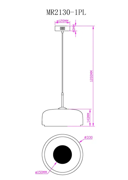Подвесной светильник Charlie MR2130-1PL - фото схема