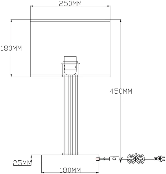 Интерьерная настольная лампа Claim V2651-1T - фото схема