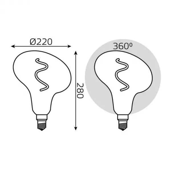Лампочка светодиодная филаментная  165802008 - фото схема