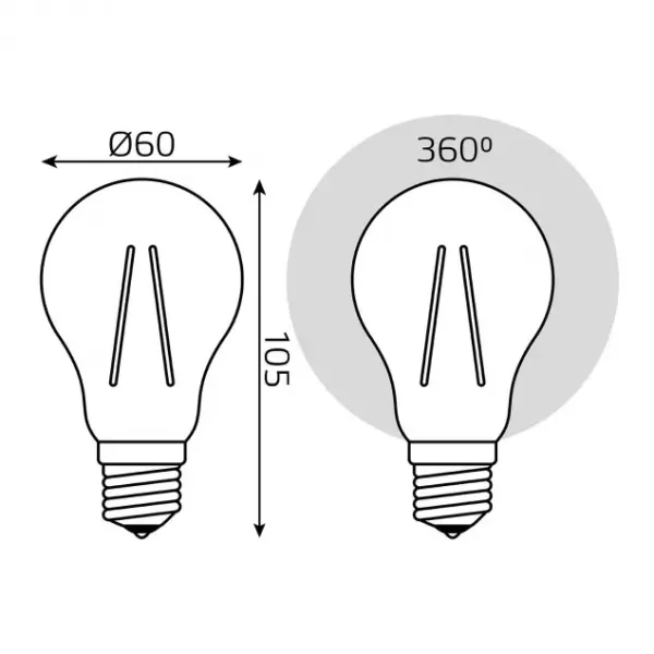 Лампочка светодиодная Filament 102802208 - фото схема