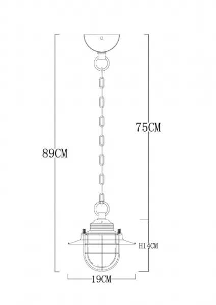 Подвесной светильник Lanterna A4579SP-1AB - фото схема