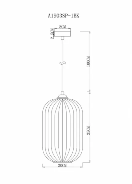 Подвесной светильник Arwen A1903SP-1BK - фото схема