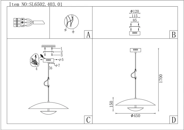 Подвесной светильник Armonico SL6502.403.01 - фото схема