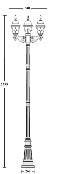 Наземный фонарь QUADRO M lead GLASS 79910MBlgG 18 Bl - фото схема