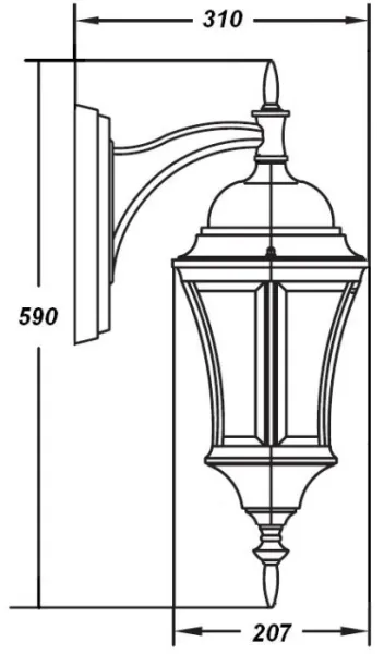 Настенный фонарь уличный ASTORIA 1 L 91302L cover Bl - фото схема