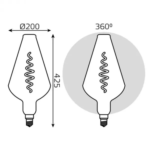 Лампочка светодиодная филаментная  180802105 - фото схема
