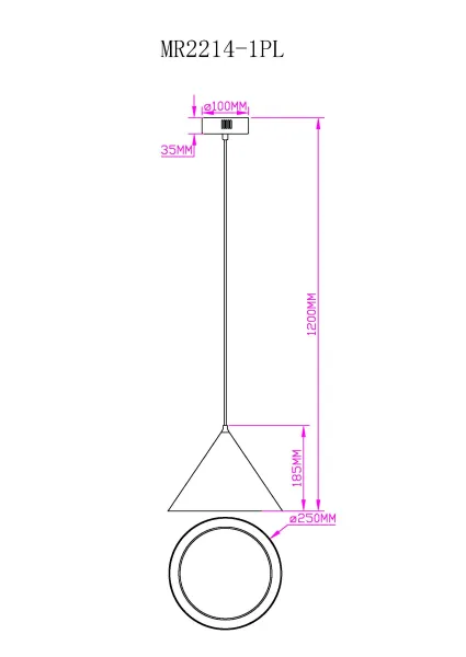 Подвесной светильник Maretta MR2214-1PL - фото схема