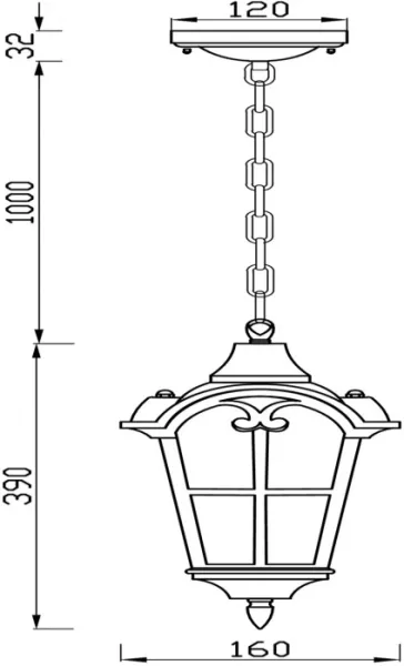 Уличный светильник подвесной Albion O413PL-01GB - фото схема