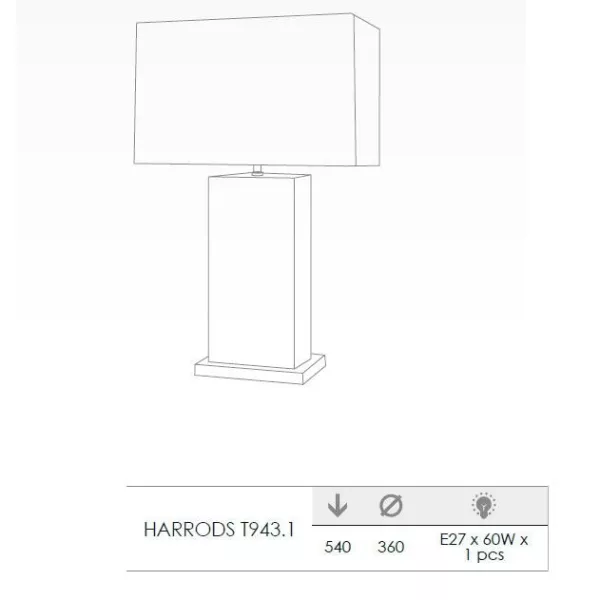 Интерьерная настольная лампа Harrods HARRODS T943.1 - фото схема