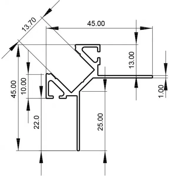 Профиль для светодиодной ленты EV-02-12 975385 - фото схема