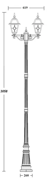 Наземный фонарь FARO lead GLASS 91110A lgG 21 Bl - фото схема