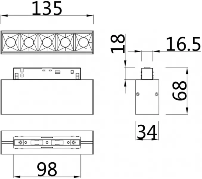 Трековый светильник Points TR014-2-10W4K-W - фото схема