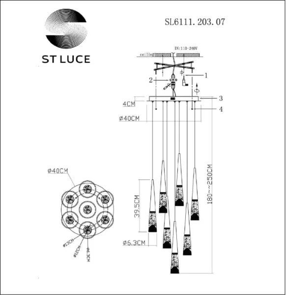 Подвесной светильник Sollen SL6111.203.07 - фото схема