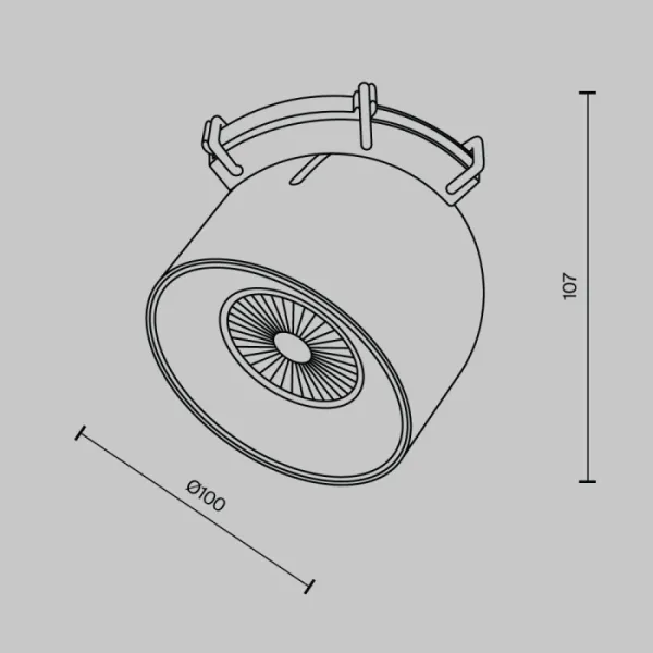 Трековый светильник Cup TR124B-12W3K-M-B - фото схема