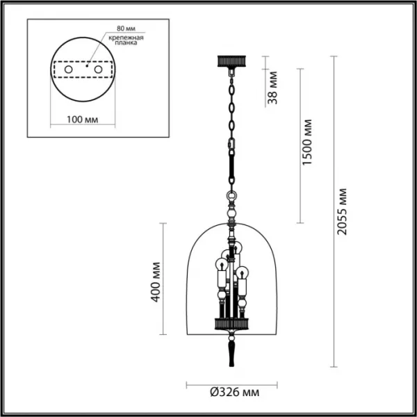 Подвесной светильник Bell 4892/4 - фото схема