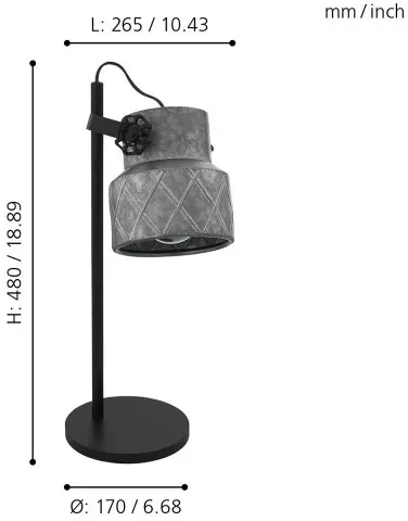 Интерьерная настольная лампа Hilcott 39857 - фото схема